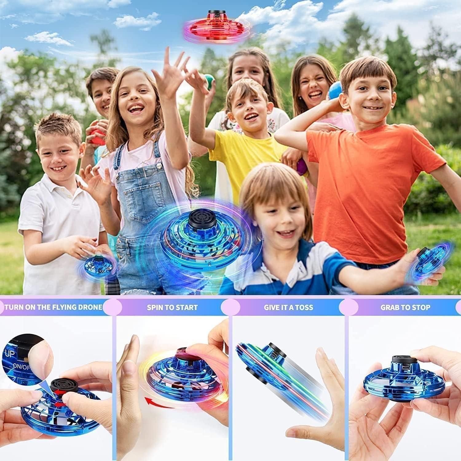 Magic Flying Orb Spinner – LED Light Flying Ball Toy | Rechargeable Boomerang Drone | 360° Spinner Outdoor Fun for Kids & Adults (Assorted Colors)