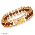 KYOOT JEWELS Gold Plated Chain Rudraksh Bracelet For Boys and Men
